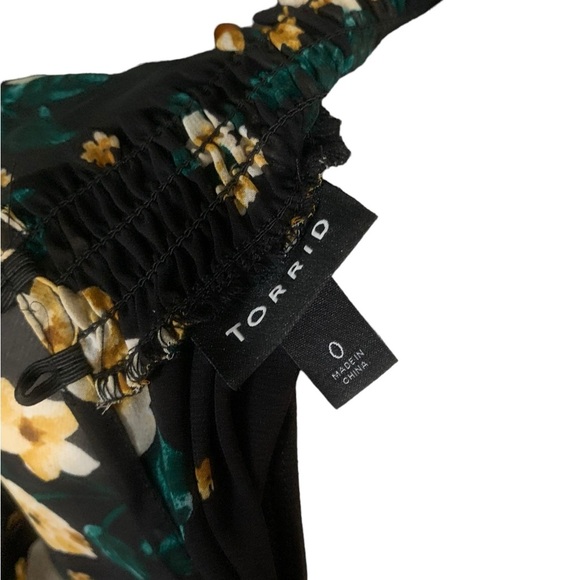 Torrid size 0 black floral sheer midi dress with slip lining - Picture 6 of 6